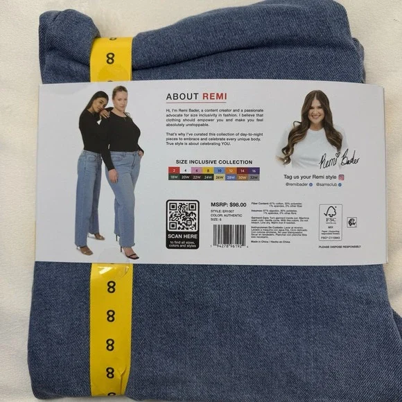 Edited Remi Bader Jeans Womens 8 Loose Straight Leg High Rise Stretch Comfort - Picture 5 of 16